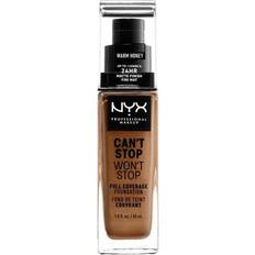 NYX Foundations NYX Can't Stop Won't Stop Full Coverage Foundation CSWSF15.9 Warm Honey