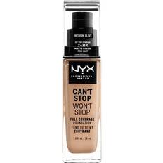 NYX Foundations NYX Can't Stop Won't Stop Full Coverage Foundation CSWSF09 Medium Olive
