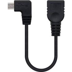 Nanocable USB A-USB Micro B M-F Angled 0.15 0.2m