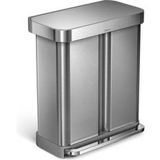 Sensor bin Cleaning Equipment & Cleaning Agents Simplehuman Rectangular Pedal Bin with Liner Pocket 15.322gal