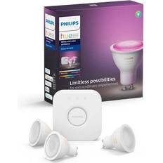 Philips hue starter Philips Hue White and Color Ambience LED Lamps 5.7W GU10 3-pack Starter Kit