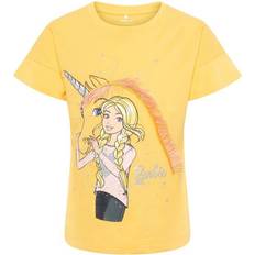 Disney-Prinzessinnen Kinderbekleidung Name It Mini Barbie-Adorned T-Shirt - Yellow/Pale Marigold (13164509)