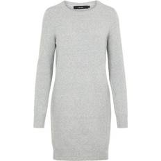Nylon Kjoler Vero Moda O-Neck Knitted Dress - Grey/Light Grey Melange