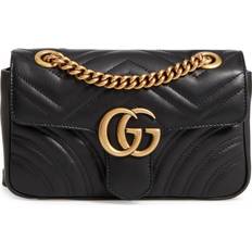 Leder Umhängetaschen Gucci GG Marmont Matelassé Mini Bag - Black
