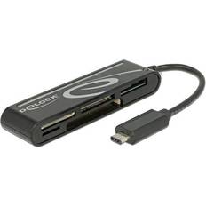 MiniSDHC Minnekortlesere DeLock USB 2.0/USB-C OTG Card Reader for microSDXC/SDXC (91739)