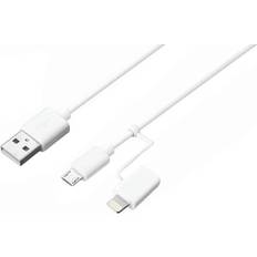 Sandstrøm USB A - USB Micro-B 2.0 + Lightning Adapter 1m