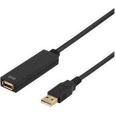 USB A-USB A - USB-kabel Kabler Deltaco Prime Active USB A - USB A M-F 2.0 15m
