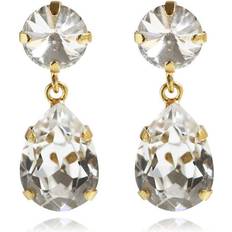 Caroline Svedbom Classic Drop Gold Plated Earrings w. Swarovski Crystals