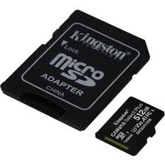 512 GB Minnekort Kingston Canvas Select Plus microSDXC Class 10 UHS-I U3 V30 A1 100/85MB/s 512GB +Adapter