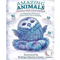 RELAXING Adult Coloring Book: Amazing Animals - For Relaxation, Meditation, Stress Relief, Calm And Healing (Paperback, 2016)