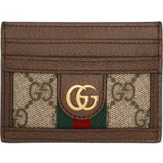 Gold Card Cases Gucci Ophidia GG Card Case - Beige/Ebony