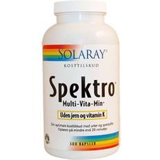D-vitaminer Vitaminer & Mineraler Solaray Spektro Uden Jern og Vitamin K 300 st