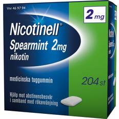 Nicotinell tyggegummi Nicotinell Spearmint 2mg 204 st Tyggegummi