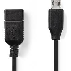 Nedis USB A-USB Micro-B 2.0 M-F 0.2m