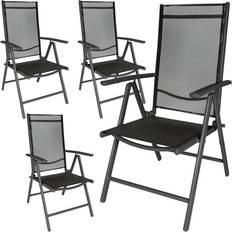 tectake 4 aluminium garden chairs