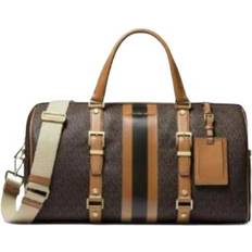 Weekend Bags Michael Kors Bedford Travel Extra-Large Logo Stripe Weekender Bag - Brown/Acorn