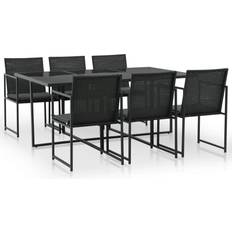 Rattan garden table and 6 chairs vidaXL 44444 Patio Dining Set, 1 Table incl. 6 Chairs