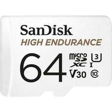 64 GB - microSDXC Minnekort SanDisk High Endurance microSDXC Class 10 UHS-I U3 V30 100/40MB/s 64GB +Adapter