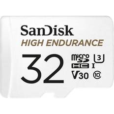 32 GB Minnekort & minnepenner SanDisk High Endurance microSDHC Class 10 UHS-I U3 V30 100/40MB/s 32GB +Adapter