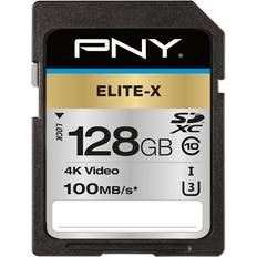 Minnekort på salg PNY Elite-X SDXC Class 10 UHS-I U3 128GB