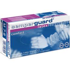 Weiß Einweghandschuhe Semperguard Latex Comfort Powder-Free Disposable Gloves 100-pack