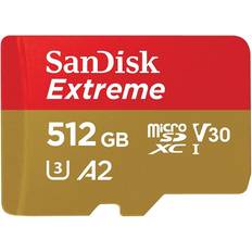 Class 10 Minnekort SanDisk Extreme microSDXC Class 10 UHS-I U3 V30 A2 160/90MB/s 512GB