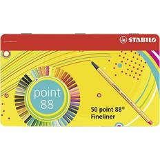 Rosa Fineliners Stabilo Point 88 Metal Box of 50pcs