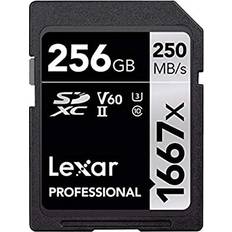 256 GB - SDXC Minnekort Lexar Media Professional SDXC Class 10 UHS-II U3 V60 1667x 256GB
