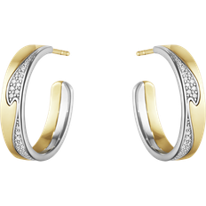 Georg Jensen Fusion Large Earrings - White Gold/Gold/Diamonds
