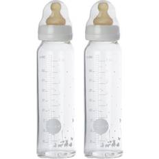 Glass Tåteflasker Hevea Baby Glass Bottles 240ml 2-pack