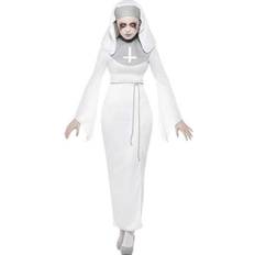Djevler & Demoner Kostymer Smiffys Haunted Asylum Nun Costume White