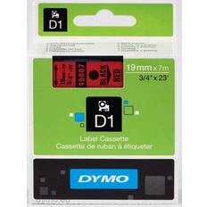 Dymo Label Cassette D1 Black on Red