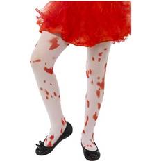 Smiffys Tights with Blood Stain Print White
