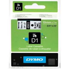 Markeringsteip Dymo Label Cassette D1 Black on White 1.9cmx7m