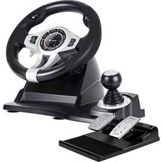 Tracer Roadster 4 in 1 Steering Wheel and Pedal Set - Black