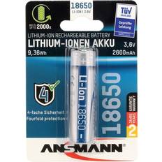 Batterier - Li-ion - Oppladbare standardbatterier Batterier & Ladere Ansmann 18650 2600mAh Compatible