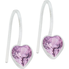 Blomdahl Fixed Heart Earrings - White/Purple