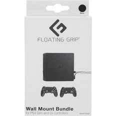 PlayStation 4 Controller & Console Stands Floating Grip PS4 Slim Console and Controllers Wall Mount - Black