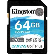 64 GB - SDXC Minnekort Kingston Canvas Go! Plus SDXC Class 10 UHS-I U3 V30 170/70MB/s 64GB