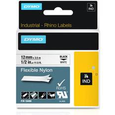 Dymo Rhino Flexible Nylon Tape Black on White