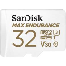 32 GB - microSDHC Minnekort SanDisk Max Endurance microSDHC Class 10 UHS-I U3 V30 100/40MB/s 32GB +SD adapter