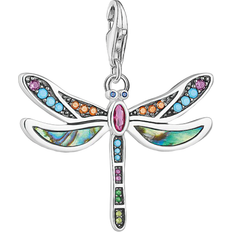 Thomas Sabo Charm Club Dragonfly Charm Pendant - Silver/Mother of Pearl/Multicolour