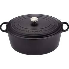 Le Creuset Satin Black Signature Cast Iron Oval with lid 14.8 L