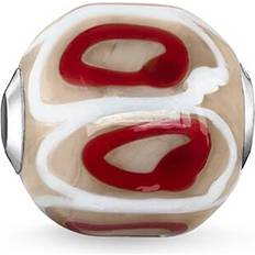 Beige Schmuck Thomas Sabo Glass Bead Silver Charm w. Glass - Silver/Red/Beige/White