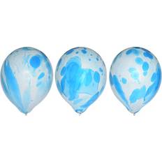 Hisab Joker Latex Ballon Marble White/Blue 6-pack