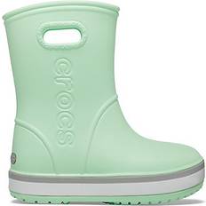 Crocs Kid's Crocband Rain Boot - Neo Mint/Light Grey