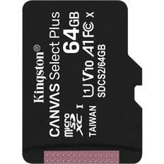 64 GB Minnekort Kingston Canvas Select Plus microSDXC Class 10 UHS-I U1 V10 A1 100MB/s 64GB