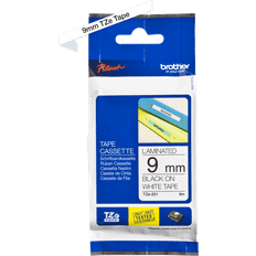 Tze 221 Brother P-Touch Labelling Tape Black on White 0.4"x26.2ft