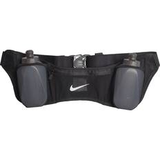 Nike Double Pocket Flask Running Belt - Black/Silver