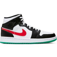 Nike Air Jordan 1 Mid W - Black/White/Lucid Green/University Red